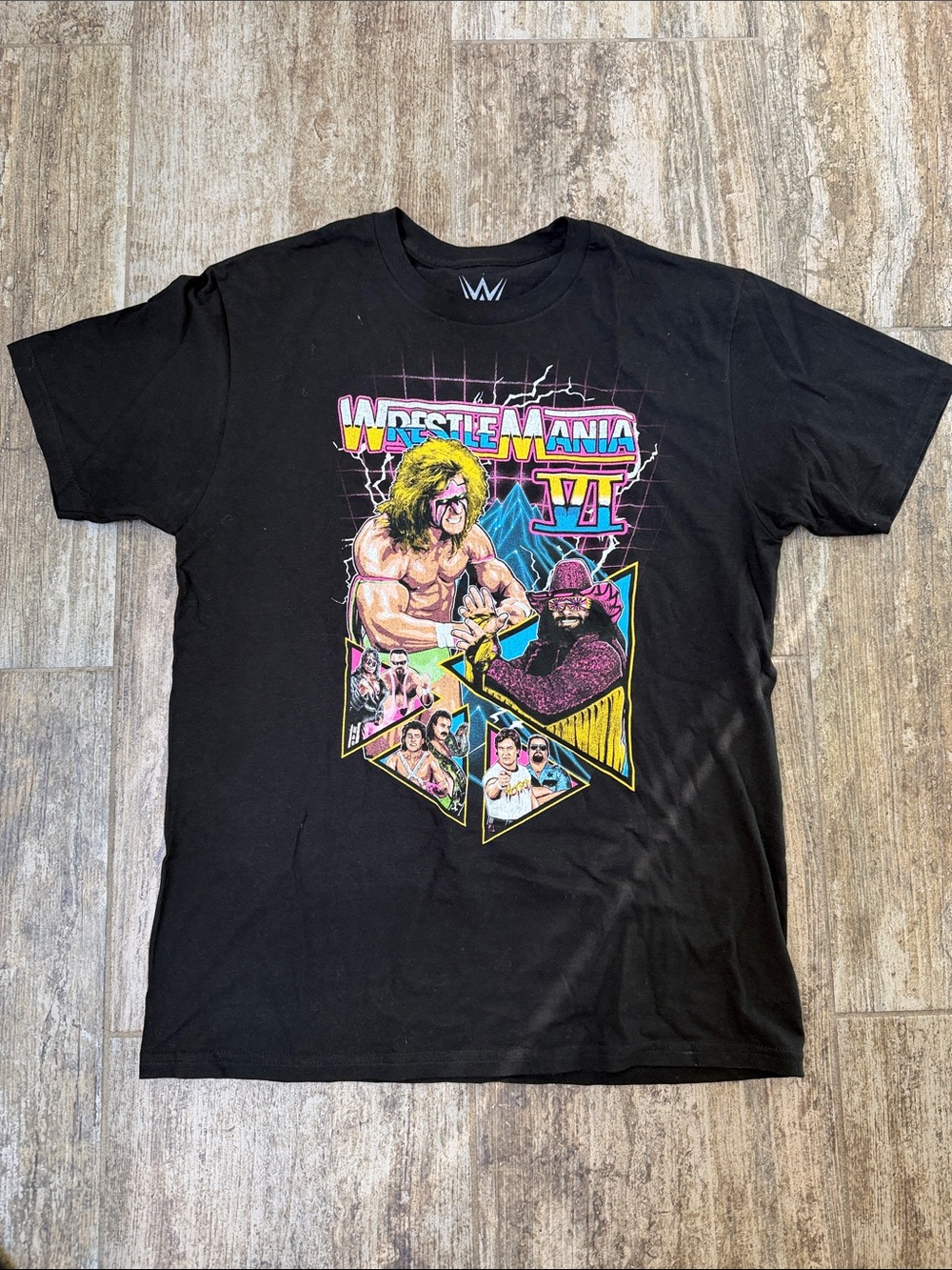 LG Black WrestleMania VI Retro Graphic Tee